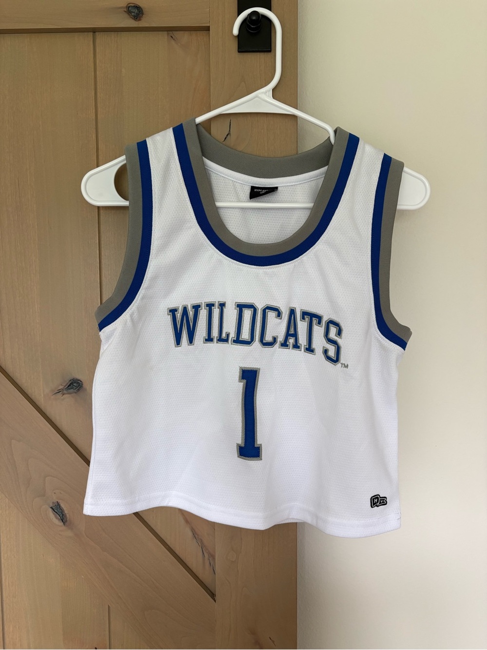 Wildcats Sleeveless Basketball Jersey Tank Top - White & Blue